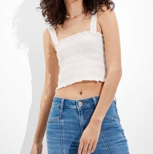 American Eagle Ruffle Crop Tank
